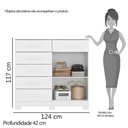 Ver imagem 4 de Cômoda 2 Portas 6 Gavetas New Xangai - Albatroz Móveis - Branco