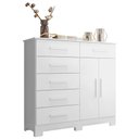 Ver imagem 1 de Cômoda 2 Portas 6 Gavetas New Xangai - Albatroz Móveis - Branco