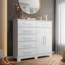 Ver imagem 3 de Cômoda 2 Portas 6 Gavetas New Xangai - Albatroz Móveis - Branco
