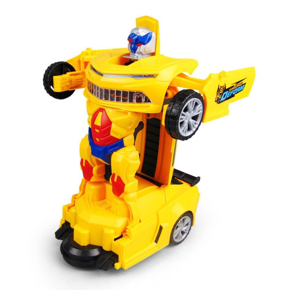 carro policia transformers vira robo 3 d com sons luzes led e