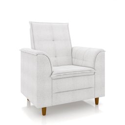 Poltrona de Amamentação Quarto Infantil com Puff Kate Pés Palito Bouclê Off White + Binde Amofada Ne - 8