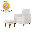 Ver imagem 1 de Poltrona de Amamentação Quarto Infantil com Puff Kate Pés Palito Bouclê Off White + Binde Amofada Ne