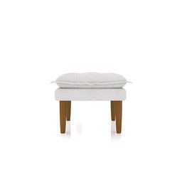 Poltrona de Amamentação Quarto Infantil com Puff Kate Pés Palito Bouclê Off White + Binde Amofada Ne - 12