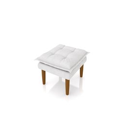 Poltrona de Amamentação Quarto Infantil com Puff Kate Pés Palito Bouclê Off White + Binde Amofada Ne - 11