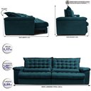 Ver imagem 2 de Sofá Retrátil e Reclinável 2,55m Molas Ensacadas Cama Inbox Big Space com Bordado 3d Velusoft