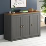 Balcão Aparador Buffet Madeira Maciça 3 Portas Bolton Cinza - 1