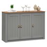 Balcão Aparador Buffet Madeira Maciça 3 Portas Bolton Cinza - 2