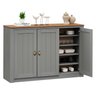 Balcão Aparador Buffet Madeira Maciça 3 Portas Bolton Cinza - 8