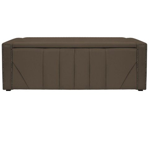 Calçadeira Baú Queen 160 Cm Para Cama Box Suede Marrom