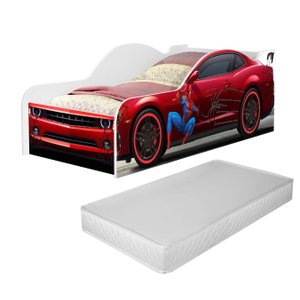 Cama Infantil Carro Homem Aranha com Colchão