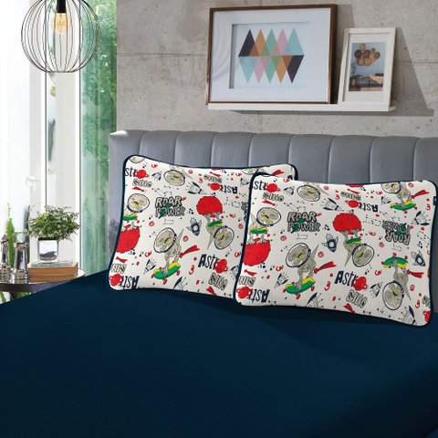 Jogo Cama Infantil Sbx Fantasy Malha Orion Marinho