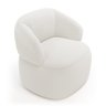 Poltrona Orgânica Giratória Living Glee Bouclê Off White - Desk Design - 5