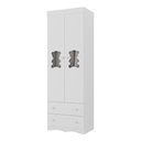 Ver imagem 2 de Guarda-roupa Infantil 62cm 2 Portas com Vidro e 2 Gavetas Doçura Multimóveis Mp4491 Branco