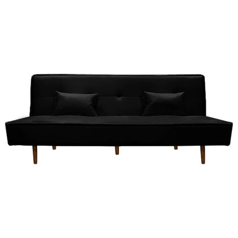 Sofá Cama Silver Reclinável Corano Preto - Star Confort