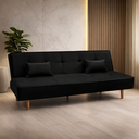 Ver imagem 1 de Sofá Cama Silver 3 Lugares Reclinável Corano Preto