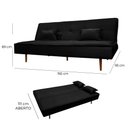 Ver imagem 6 de Sofá Cama Silver 3 Lugares Reclinável Corano Preto