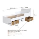 Ver imagem 6 de Cama Solteiro Infantil com 2 Baus e Gavetão Branco Mel