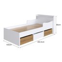 Ver imagem 3 de Cama Solteiro Infantil com 2 Baus e Gavetão Branco Mel