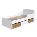 Ver imagem 2 de Cama Solteiro Infantil com 2 Baus e Gavetão Branco Mel