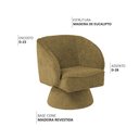 Ver imagem 3 de Poltrona Decorativa Agnes Base Giratória Linhão Aveludado Mostarda - Nexta Casa