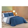Cobre Leito Cama King 3 peças Colcha 200 fios Dupla Face Colors: Marinho/Cinza - 1