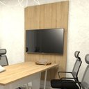 Ver imagem 3 de Painel de Tv para Sala de Reunião 195cm X 110cm Macadâmia F5 Office Cor:macadâmia
