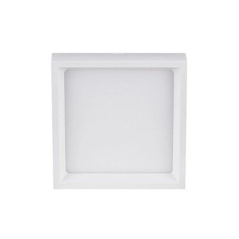 Plafon Led Sobrepor Quadrado Recuado Kais 18w 3000k 1400lm Branco Abs-nordecor