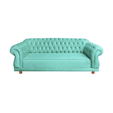 Sofá Chesterfield Capitone Elisabeth Suede 1,80cm:ACQUA / TV SALA , DECORAÇÃO
