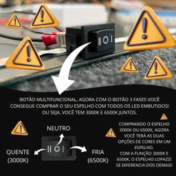 Espelho Grande Lapidado Decorativo Sala Hall Parede Redondo 80x80 Cm com Led Quente/fria - 7