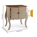 Ver imagem 5 de Cômoda de Madeira com 2 Portas Bombê - Amêndoa com Tampo Imbuia Glazer