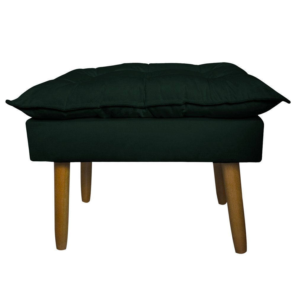 Conjunto Decorativo Poltrona com Puff Opala Suede Verde - Montanaris Decor MD MONTANARIS DECOR - 3