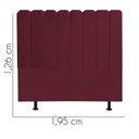 Ver imagem 3 de Cabeceira Estofada Alanis 195CM King Suede Bordo - D A DECOR