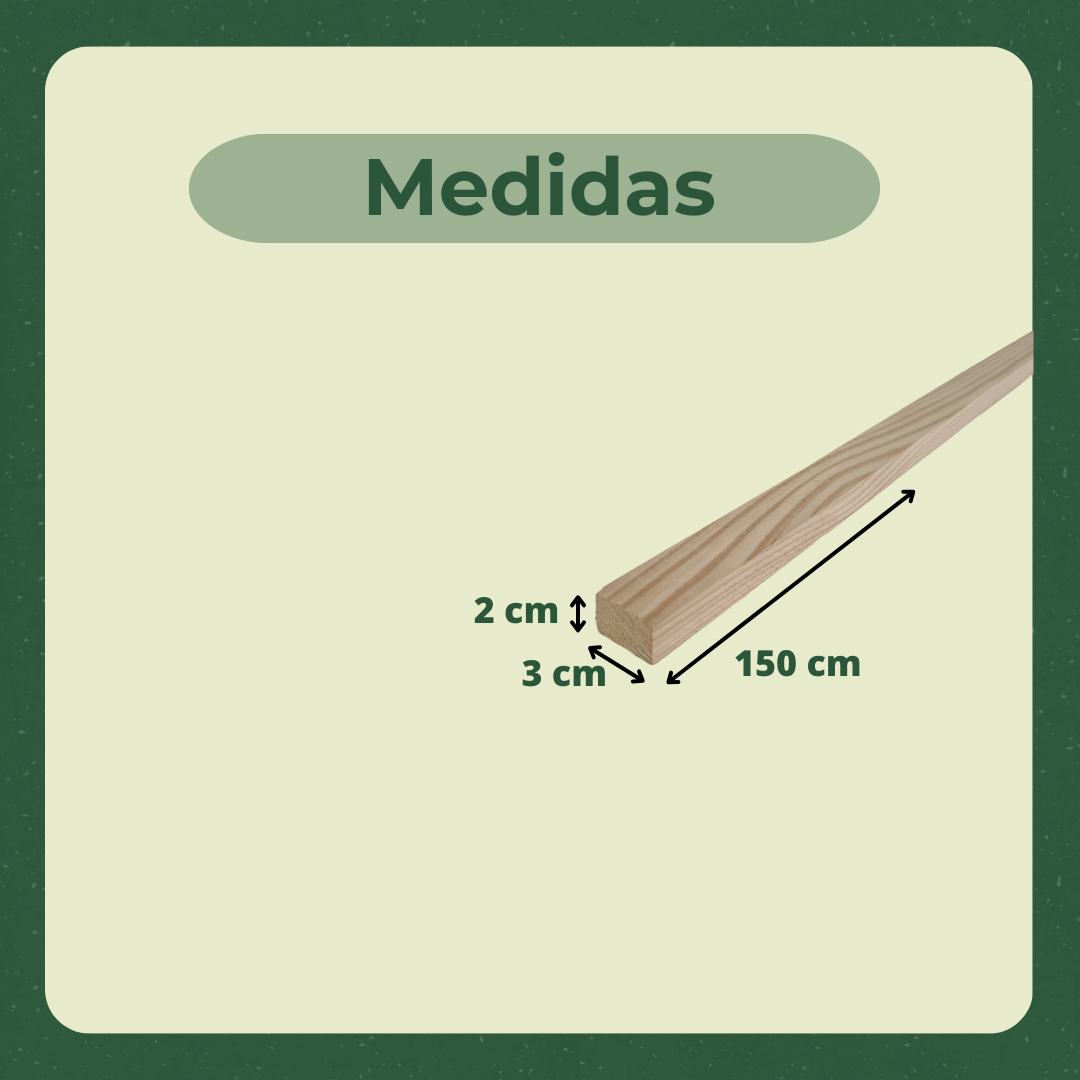 30 Ripas/sarrafos de 2x3x120 Cm Madeira de Pinus - 3