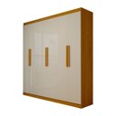 Ver imagem 1 de Guarda-Roupa Solteiro Sevilha 6 Portas 2 Gavetas 100% MDF Naturale/Off White - Panorama Móveis
