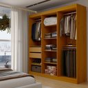 Ver imagem 4 de Guarda-Roupa Solteiro Sevilha 6 Portas 2 Gavetas 100% MDF Naturale/Off White - Panorama Móveis