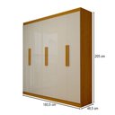 Ver imagem 2 de Guarda-Roupa Solteiro Sevilha 6 Portas 2 Gavetas 100% MDF Naturale/Off White - Panorama Móveis