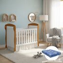 Ver imagem 1 de Berço Americano 2 em 1 Danny Com Colchão Vira Sofazinho Infantil Branco/Savana Fosco Quarto de Bebê - Reller