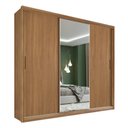 Ver imagem 1 de Guarda Roupa Dalila Quarto com 3 Portas e 4 Gavetas Espelho Amendola/off White