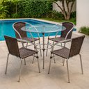 Ver imagem 1 de Conjunto Pool Mesa e 4 Cadeiras Alumínio Fibra Área Gourmet Acesse Móveis