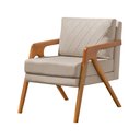 Ver imagem 2 de Poltrona Mona Luxo Onix Madeira Maciça Tecido Veludo Bege Web Holz