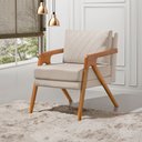 Ver imagem 1 de Poltrona Mona Luxo Onix Madeira Maciça Tecido Veludo Bege Web Holz