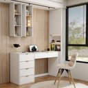 Ver imagem 1 de Mesa Escrivaninha Life 5 Gavetas Branco - Panorama Móveis