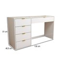 Ver imagem 4 de Mesa Escrivaninha Life 5 Gavetas Branco - Panorama Móveis