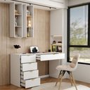 Ver imagem 2 de Mesa Escrivaninha Life 5 Gavetas Branco - Panorama Móveis