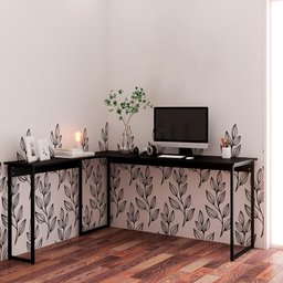 Escrivaninha no formado L Smart, Estilo Industrial | Preto Onix - Preto - 6 Escrivaninha no formado L Smart, Estilo Industrial | Preto Onix - Preto - 6