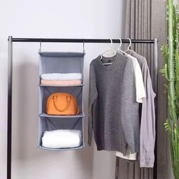 Cabideiro Organizador Dobravel com 3 Prateleiras Sapateira Vertical para Armario e Closet - 4
