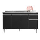 Ver imagem 1 de Balcão de Pia Tatiane 150 Cm Preto Fosco - Ajl