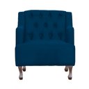 Ver imagem 5 de Poltrona Decorativa Pés Luis XV Gênises Encosto Capitonê Suede Azul Marinho Carolina Moveis