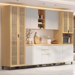 Armário de Cozinha 6 Peças Cp02 e Tampo Pierre Carvalho/cinza L01 - Mpozenato - 1 Armário de Cozinha 6 Peças Cp02 e Tampo Pierre Carvalho/cinza L01 - Mpozenato - 1