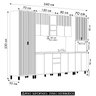Armário de Cozinha 6 Peças Cp02 e Tampo Pierre Carvalho/cinza L01 - Mpozenato - 4
